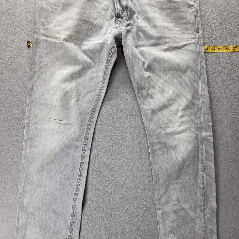 Diesel Jeans Mens 33x34 Gray Iakop Regular Slim Tapered Button Fly 008QP